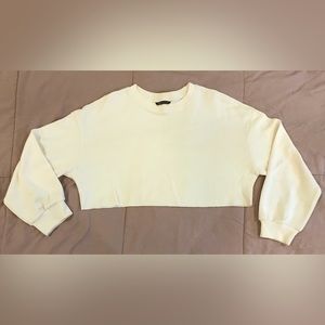 *2/$20* NWOT Cream Cropped Long Sleeve Lounge Sweater - L